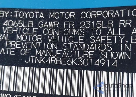 2019 Toyota Corolla Se from USA, damaged, VIN JTNK4RBE6K3014914